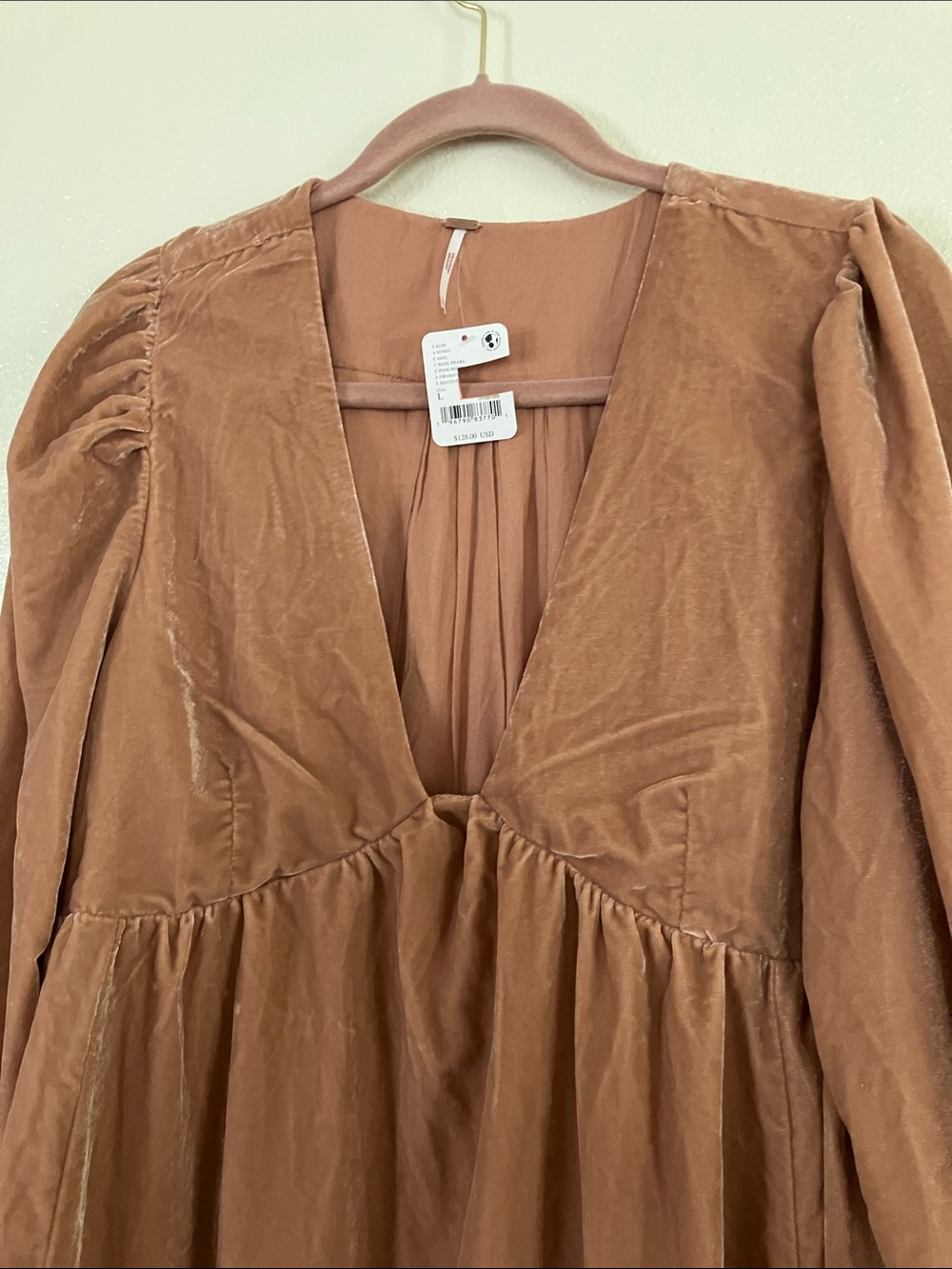 Free People Estella Velvet Mini Dress, L - Picture 4 of 11